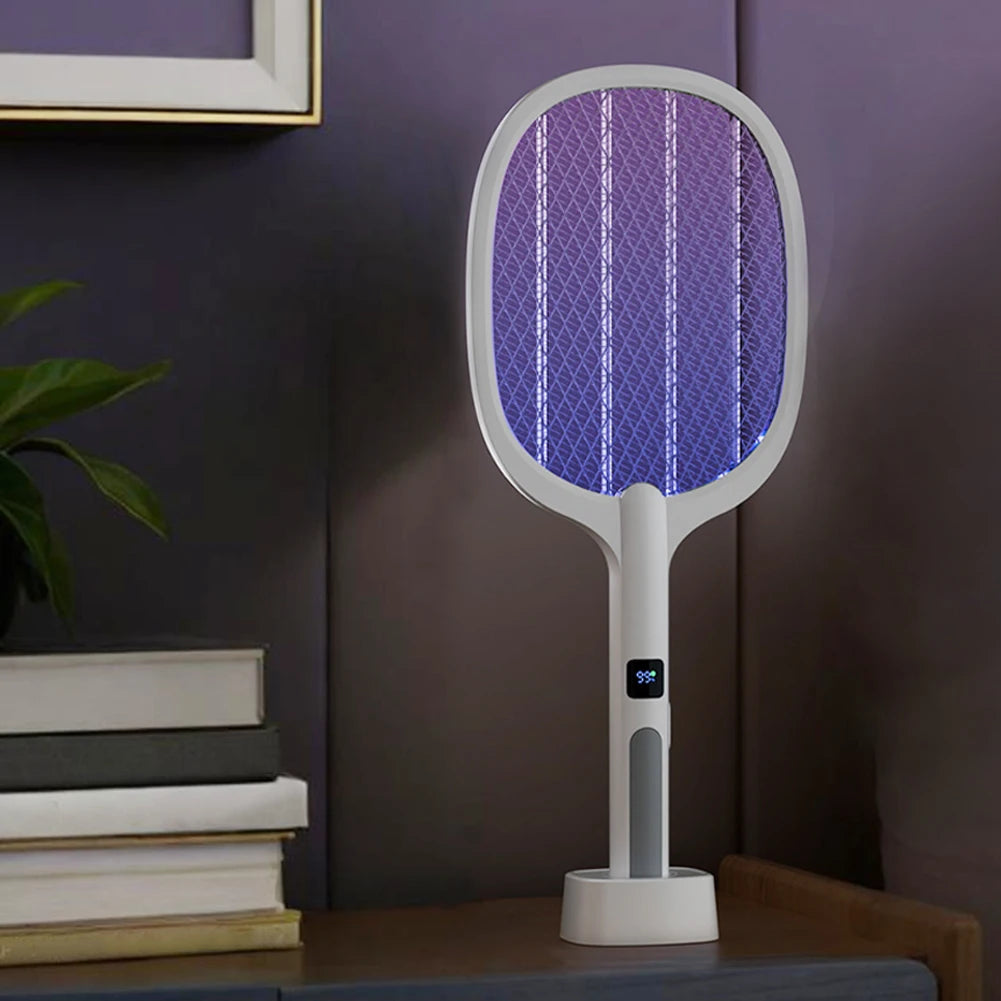 2in1 Electric Fly Swatter Rechargeable Mosquito Killer Lamp Bug Zapper Racket Anti Mosquito Swatter Fly Trap for Indoor Outdoor