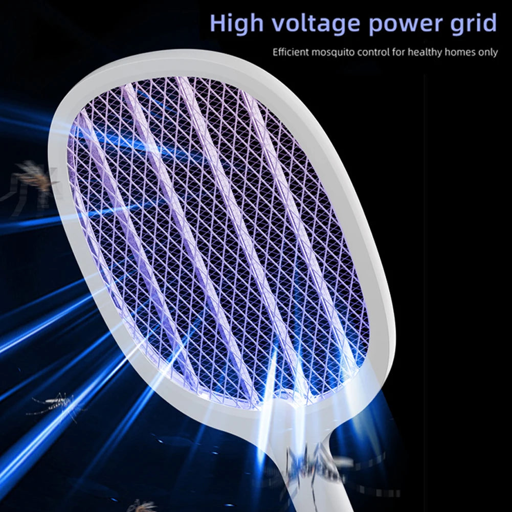 2in1 Electric Fly Swatter Rechargeable Mosquito Killer Lamp Bug Zapper Racket Anti Mosquito Swatter Fly Trap for Indoor Outdoor